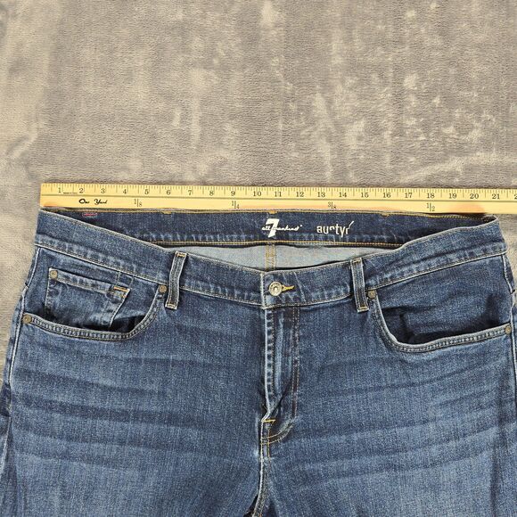 7 For All Mankind Austyn Jeans Mens 40x32 Relaxed Straight Dark Wash Stretch - Picture 8 of 10